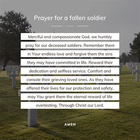 Prayer For A Fallen Soldier