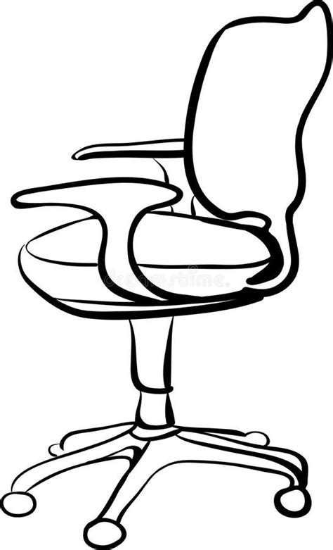 Office Chair Sketch Linear Illustration Stock Vector Illustration Of