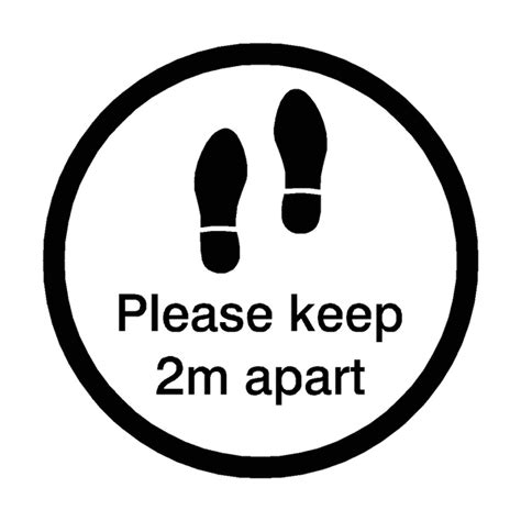 Please Keep 2m Apart Floor Sticker Black Safety Uk