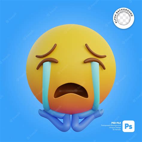 Premium Psd 3d Illustration Emoticon Expression Loudly Crying Face