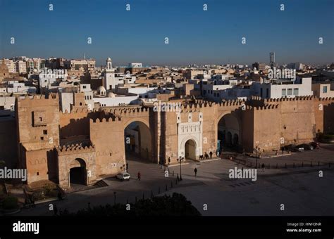 Tunisia Tunisian Central Coast Sfax Elevated View Of The Medina