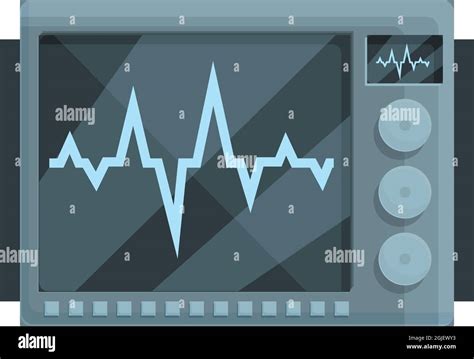 Modern Heart Monitor Icon Cartoon Vector Medical Cardiac Health Rate