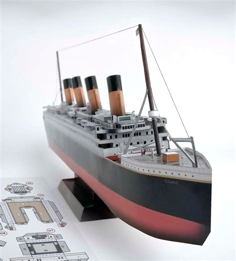 Rms Titanic Paper Model Paper Craft Ship 1400 Scale Diy Etsy