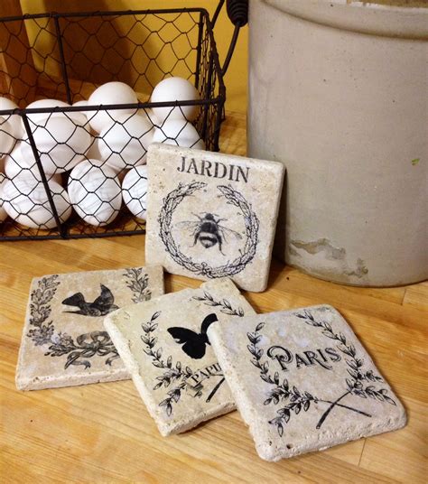 Thrifty Coasters Made From Left Over Tiles And Image Transfer Tracy