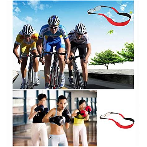 Kuou 6 Pieces Sports Sunglasses Strap Stretchy Floating Glasses Strap Neoprene Eyewear Retainer