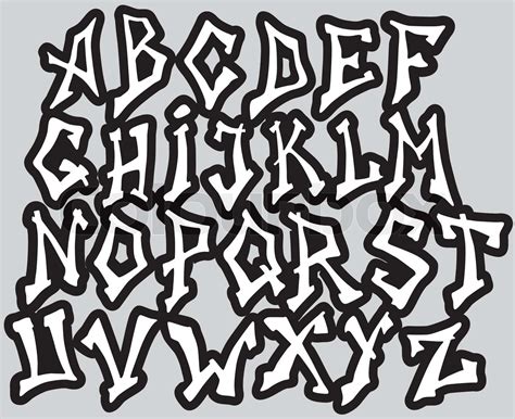 Graffiti Font Alphabet Different Letters Vector Stock Vector Colourbox