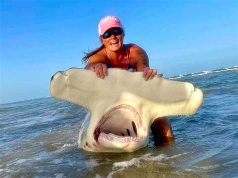 Texas Woman Catches Foot Hammerhead Shark In Corpus Christi