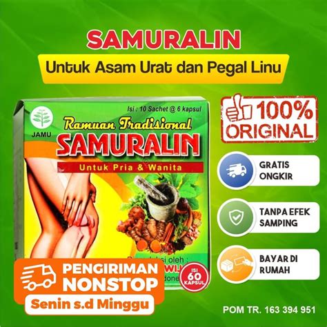 Jual Jamu Samuralin Obat Herbal Nyeri Sendi Asam Urat Pegal Linu Reumatik Sakit Pinggang