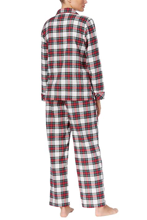 Charter Club Intimates Stewart Plaid Printed Cotton Flannel Pajama Set