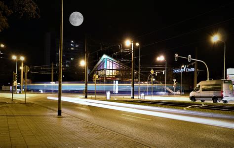 Illuminated Street Lights At Night · Free Stock Photo