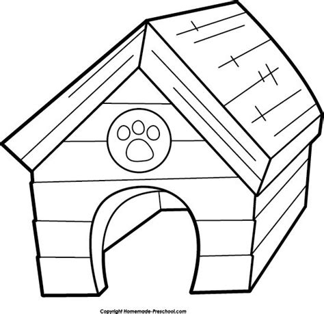 Cartoon Dog Kennel Outline Clipart Best Dog House Coloring Page Clip
