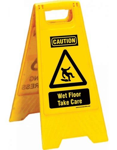 Yellow And Black Pvc Floor Safety Signs For Supermarket Hotel Rs