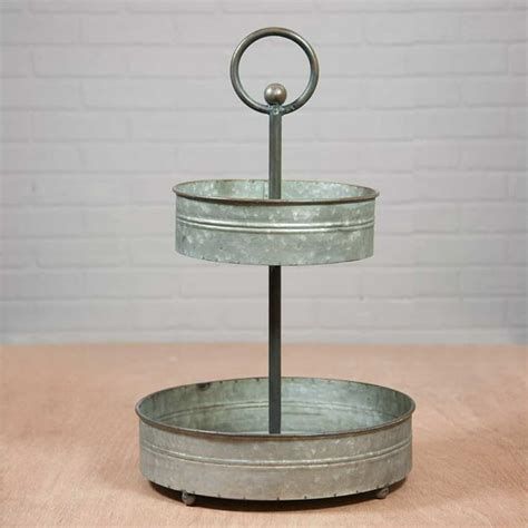 Cake And Candy Displays Round Rustic Cupcake Stand Galvanized Metal 2