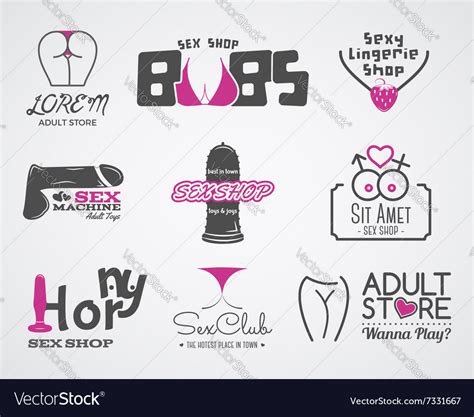 Collection Cute Sex Shop Logo And Badge Design Vector Image Free Hot Nude Porn Pic Gallery