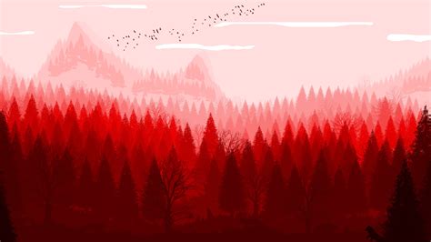 Artistic Red Forest Hd Nature 4k Wallpapers Images Backgrounds Images