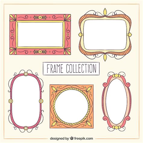 Free Vector Hand Drawn Vintage Frame Collection