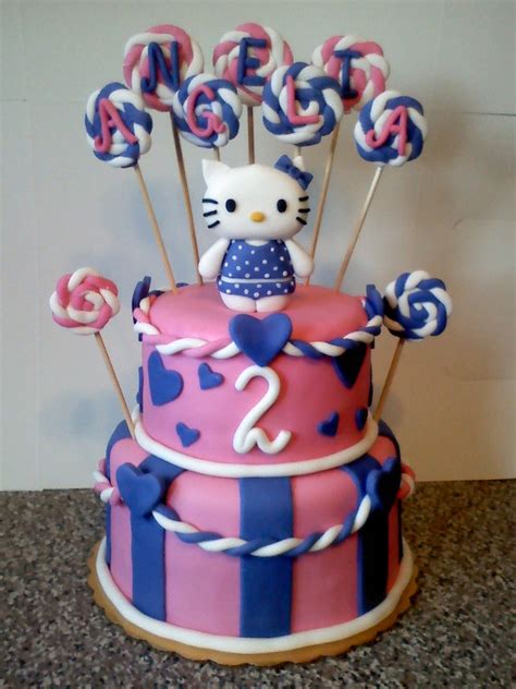 The traditional layered chocolate and vanilla birthday cake is so boring! Hello Kitty Cake - CakeCentral.com