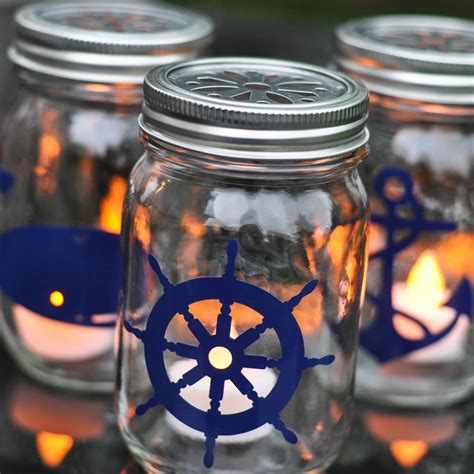 Nautical Mason Jar Lanterns Suburble