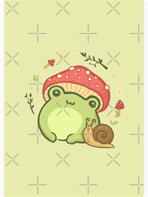 Cottagecore Aesthetic Cute Vintage Frog And Snail Spiral Notebook By
