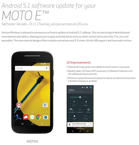 Verizons Prepaid Version Of The Moto E Second Generation Updated To