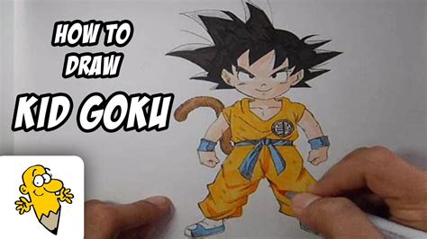 More instructions for goku body. How to draw Kid Goku Dragonball drawing tutorial - YouTube
