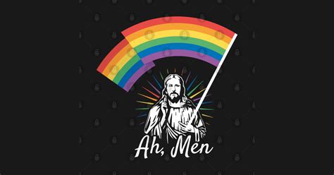 Ah Men Rainbow Gay Jesus Christian LGBT Pride Flag Ah Men Rainbow Gay Jesus Christian Lgbt