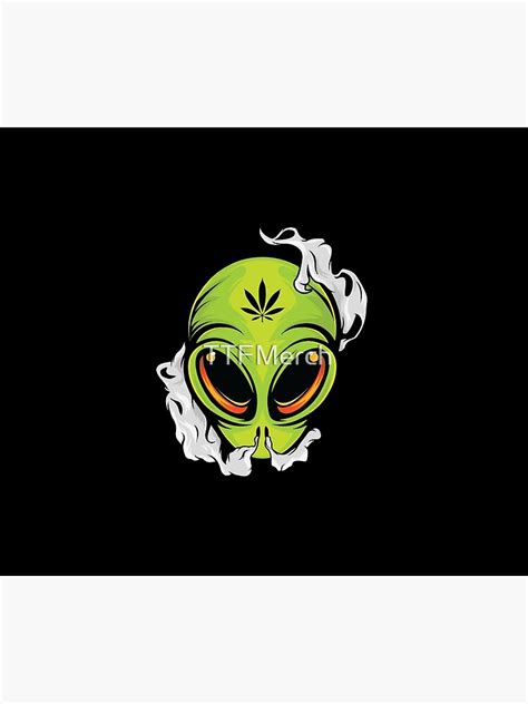 Smoking Alien Cannabis Leaf Weed Smoker T Shower Curtain For Sale