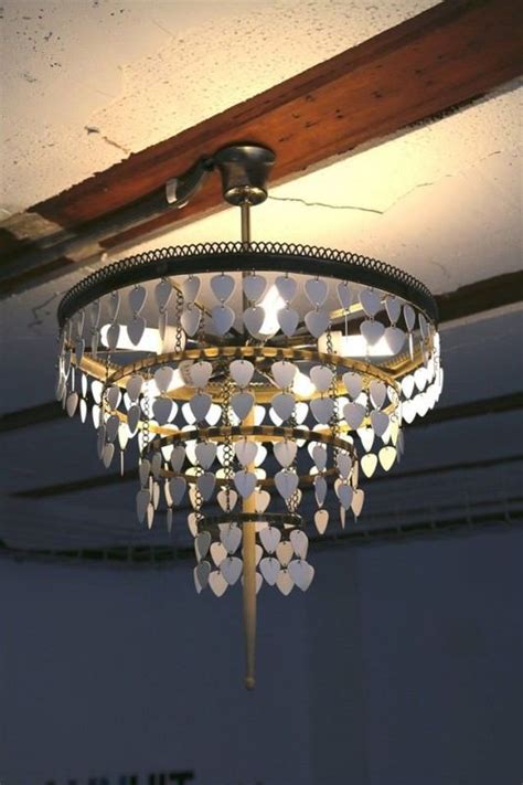 Upcycled Guitar Picks And Drum Stick Into Beautiful Chandelier