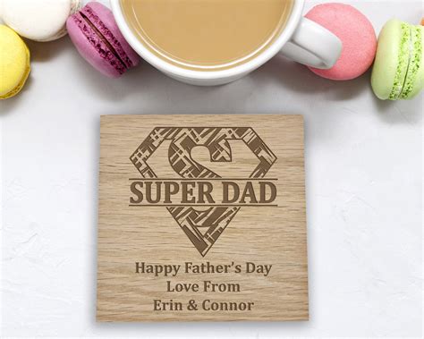 Personalised Wooden Coaster For Dad Fathers Day T Etsy