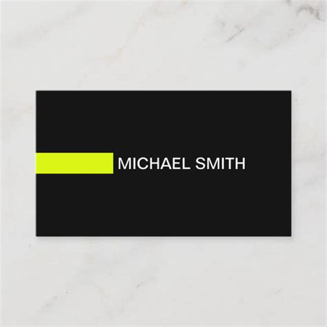 Plain Black Elegant Modern Chartreuse Business Card Zazzle