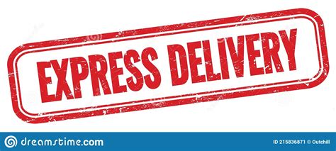 Express Delivery Text On Red Grungy Stamp Stock Illustration