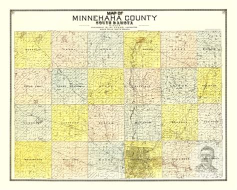 🗺️ Minnehaha County South Dakota 1893 Land Ownership Map Old Map Of