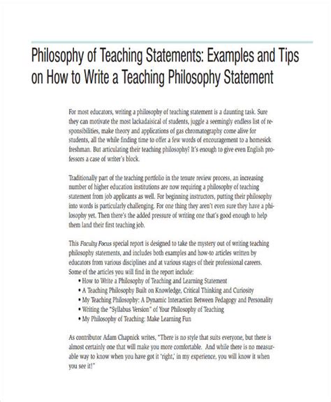 Teaching Statement 10 Examples Format Pdf Examples