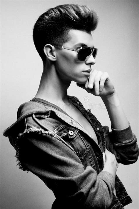 Young Man In Fashion Style Wearing Sunglasses Male Model Stock Image