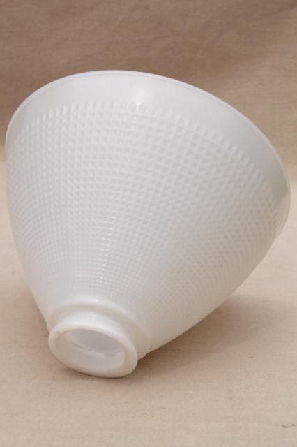 Vintage White Glass Diffuser Shade Lamp Shade Reflector Waffle Milk Glass