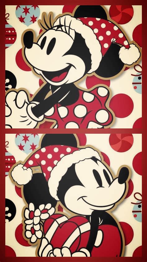 Mickey And Minnie Christmas Wallpaper Wallpaper Iphone Disney Disney