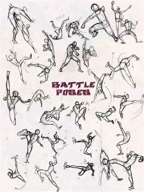 Battle Poses Kick And Punch By Nebulainferno On Deviantart Art