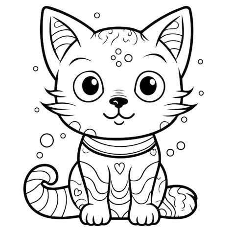 Premium Vector A Cute Line Art Cat Coloring Book For Kids Coloring