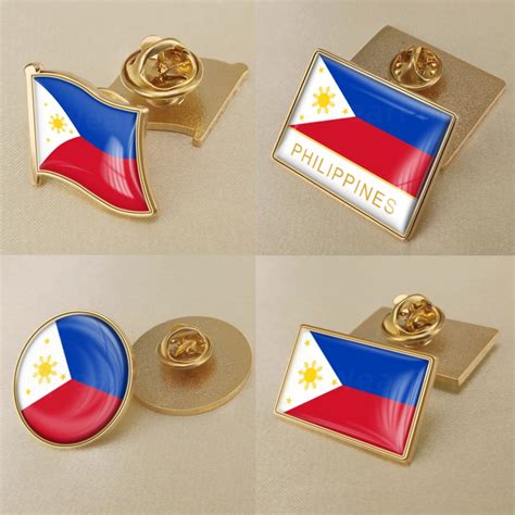 Coat Of Arms Of Philippines Filipino Flag National Emblem National Flower Brooch Badges Lapel