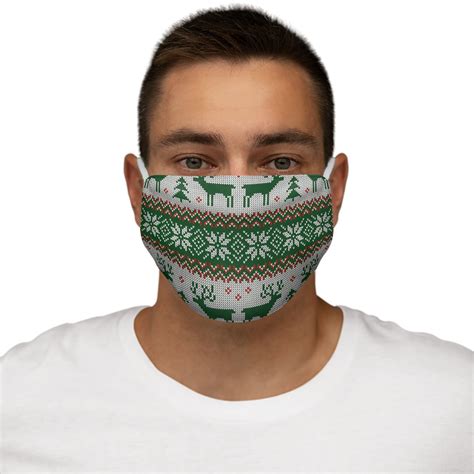 Ugly Holiday Sweater Snug Fit Polyester Face Mask Offbeat Tees