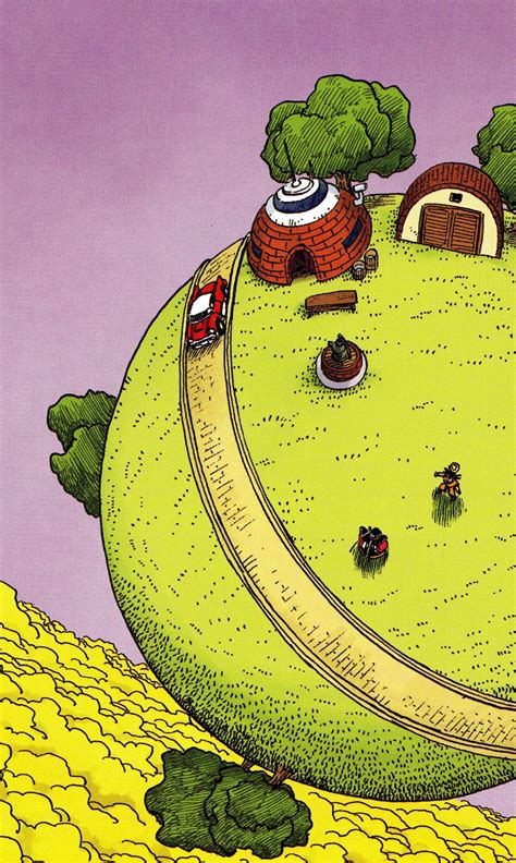Only the tree leaves and grass (by the footpath) are uved and textured. THE COMICS VAULT — KING KAI'S PLANET By Akira Toriyama ...