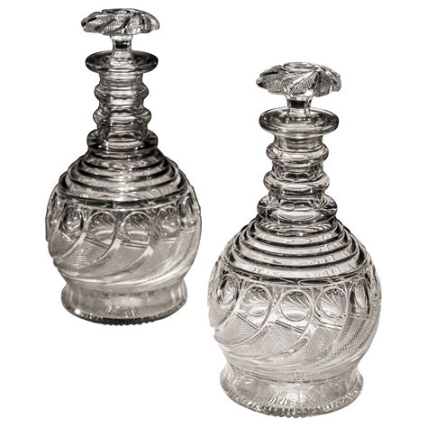 Pair Of English Regency Period Cut Crystal Decanters With Original Stoppers For Sale At 1stdibs