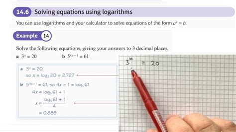 Y Unit Solving Equations Using Logarithms Youtube