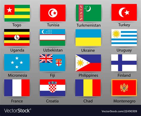 Flags Of All Countries Of The World Part 10 Vector Image