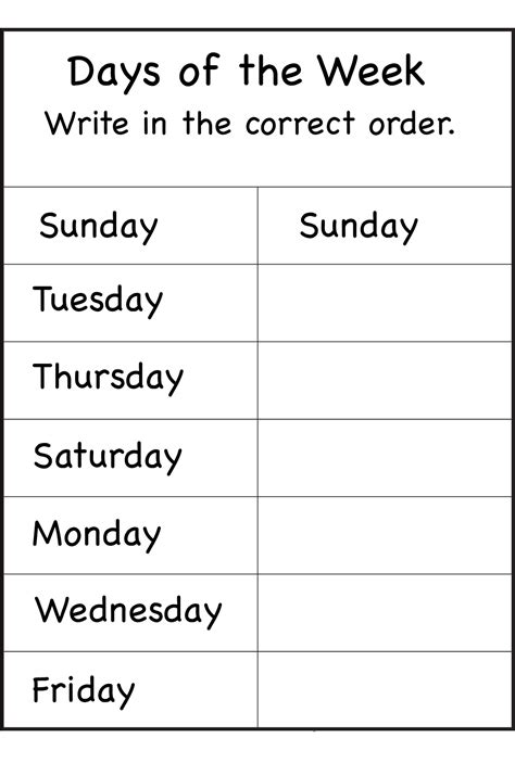 Days Of The Week Worksheet Activities 101 Activity Days Of The Week