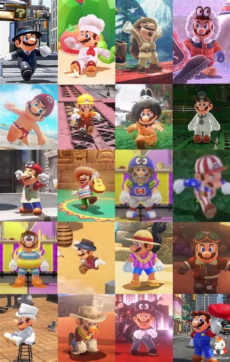 The 20 Outfits Collection In Super Mario Odessey Super Mario Bros