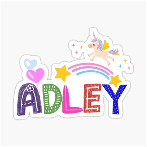 You Tube A For Adley Kids Colorful Rainbow Unicorn Sticker For