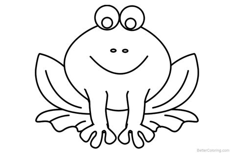 Frog Coloring Pages Simple Smiling Frog Free Printable Coloring Pages