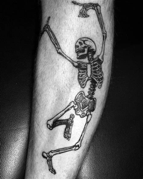 50 Dancing Skeleton Tattoo Ideas For Men Moving Bone Designs