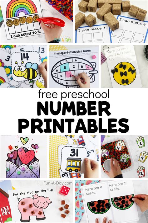 40 Free Preschool Number Printables Fun A Day